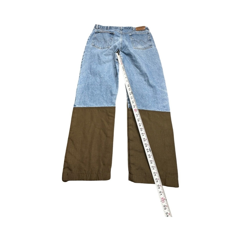 Wrangler Jeans Mens 32x30 Blue Brown Pro Gear Hunting Brush Guard Straight Leg - Picture 6 of 12